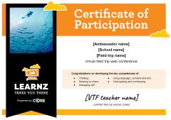 Ambassador Certificate back page