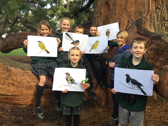 Students take part in the annual Garden Bird Survey.
