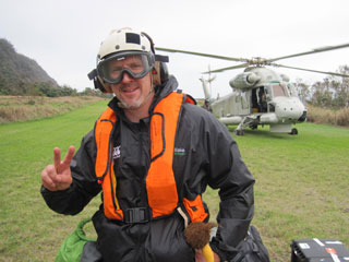 Andrew the LEARNZ Teacher on Raoul Island.