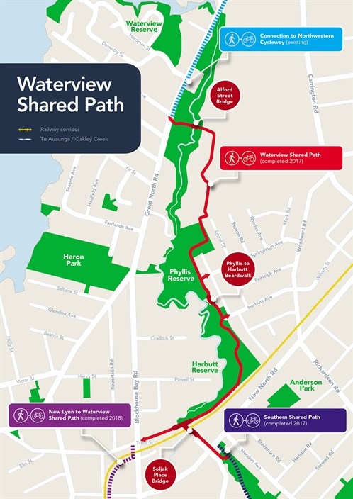 Map of Waterview Shared Path