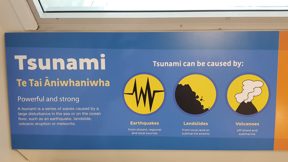 Tsunami can be caused by earthquakes, landslides, volcanoes, or even a meteorite impact. Image: LEARNZ.